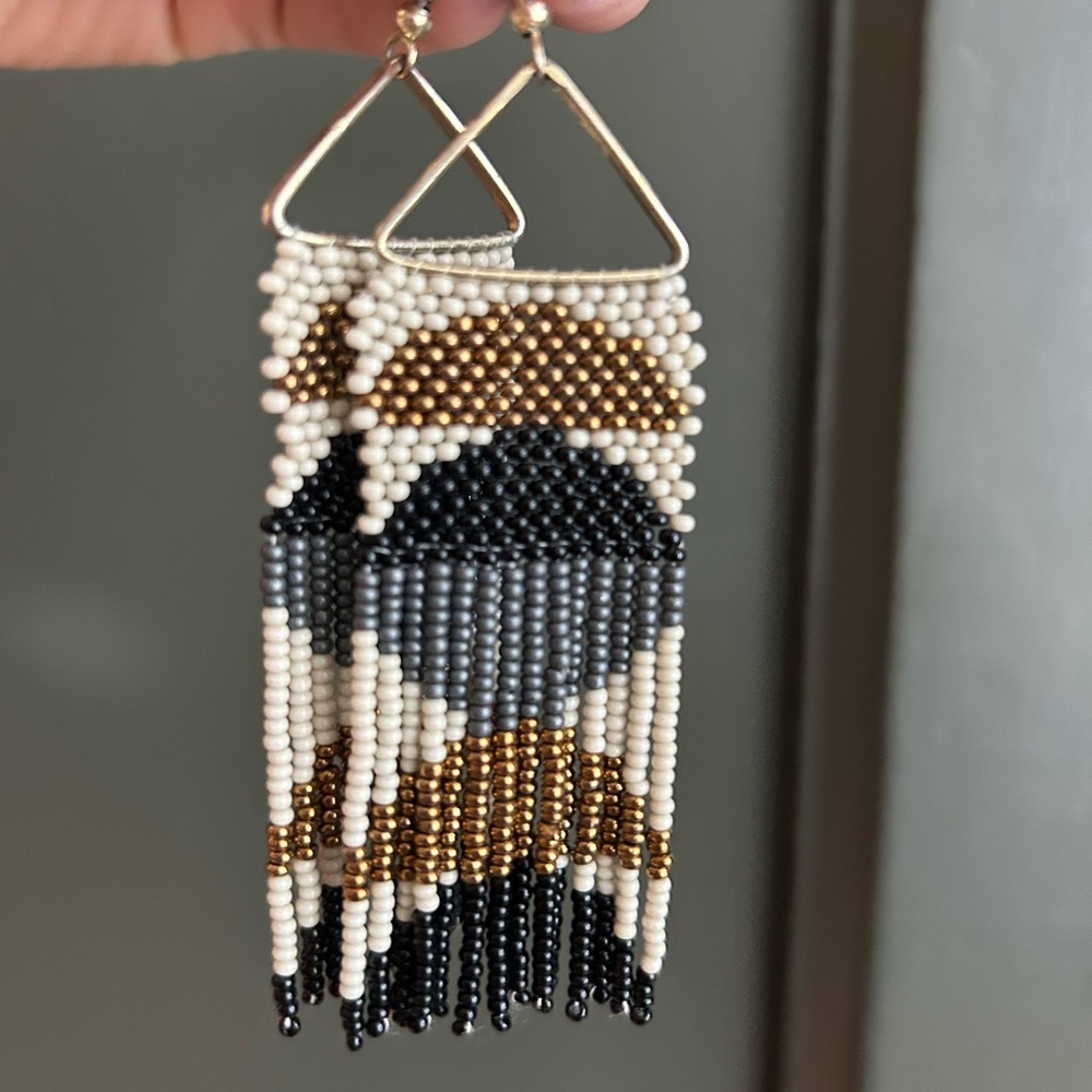 Ink & Alloy Beaded Dangle Earrings